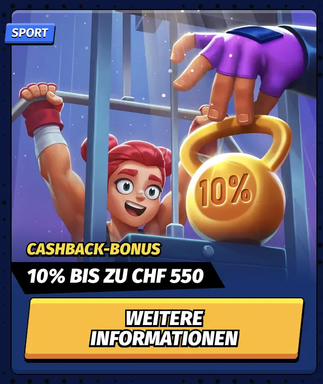 Cashback Bonus BigClash BigClash Casino Cashback Bonus mit Cartoon Figur hinter Gittern